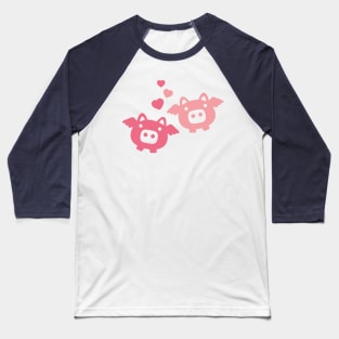 Flying Pigs in Love Baseball T-Shirt